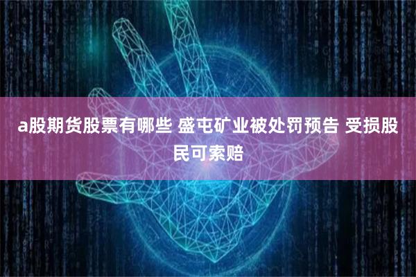 a股期货股票有哪些 盛屯矿业被处罚预告 受损股民可索赔